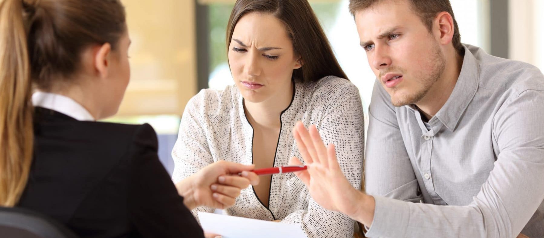 Customers rejecting contract at office